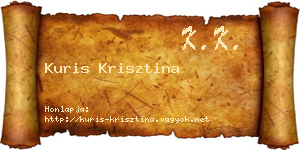 Kuris Krisztina névjegykártya